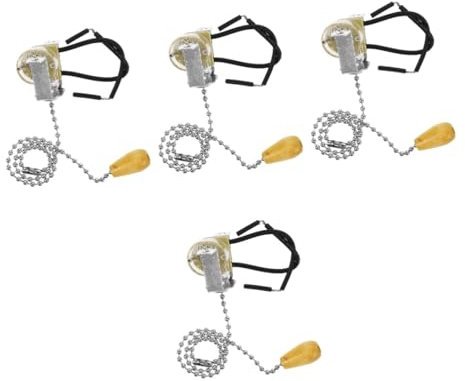 Artibetter 4piezas Interruptor De Lámpara De Cadena Tirador Para Luz De Techo y Pared Accesorio De Lámpara Resistente y Compatible Bombillas Estándar Para Baño y Salón