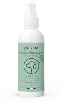 Puralia - Spray Stop Odeur - Avoine & Eucalyptus - Purifiant, Antibactérien - 97% d'origine Naturelle - sans Rinçage - Fabriqué en France - 150 ML