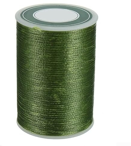 Cordoncino in poliestere cerato, 78 m, 0,8 mm, per borse in pelle, cucito e artigianato (verde)