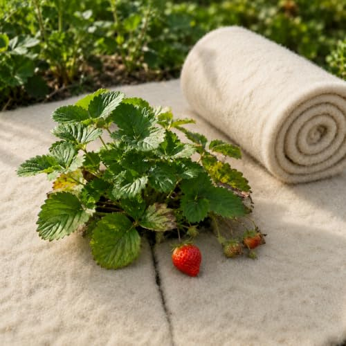 UNIGARDIA Öko-Schafwollmatte 50 x 250 cm, 350 g/m² - Natürlicher Schneckenschutz & Schneckenbremse aus 100% Schafwolle - Biologisch abbaubares Unkrautvlies für Hochbeet & Garten - Pflanzenschutz | Natürlicher Schneckenschutz & Schneckenbremse aus 100% Schafwolle, Biologisch abbaubares Unkrautvlies für Hochbeet & Garten