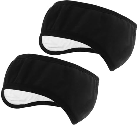 Cotton Sleeping Noise Muffs Cloth Black Ear 2pcs Adjustable Reduction | Sleep Headband Noise Cancelling, Slip Resistant Fit, Travel and Shared Living Spaces Use for Men and Women