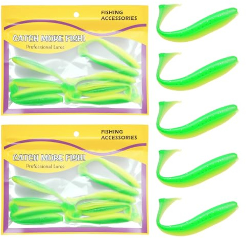 20 Stück Gummifische Barsch Zanderköder, 7cm/2.15 G Gummifisch Hecht Zander Köder, Gummifische für Standard Jigköpfe, Angelköder Hecht Köder Set