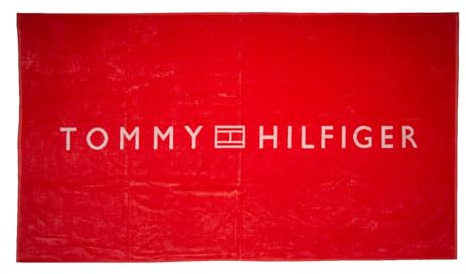 Tommy Hilfiger Strandtuch Spa-Pool-Baumwollschwamm mit Aufdruck cm.180x100 (ca.) Artikel XA0XA00009, XLG Primary red, UNICA - ONE Size