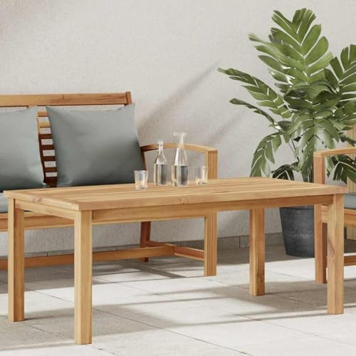 LoogCape Soffbord brunt 110 x 55 x 45 cm massivt trä teak trädgårdsbord terrassbord sidobord för utomhus stabil förvaringsyta