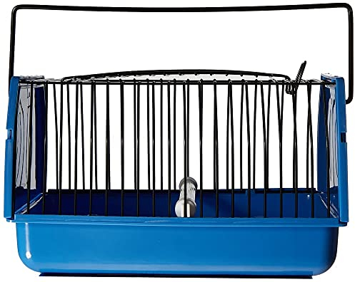 TRIXIE Transportbox für Vögel und Kleintiere, 22 × 14 × 15 cm, 5901, grün, Kunststoff/Metall, Tragegriff, herausnehmbarer Sitzstange