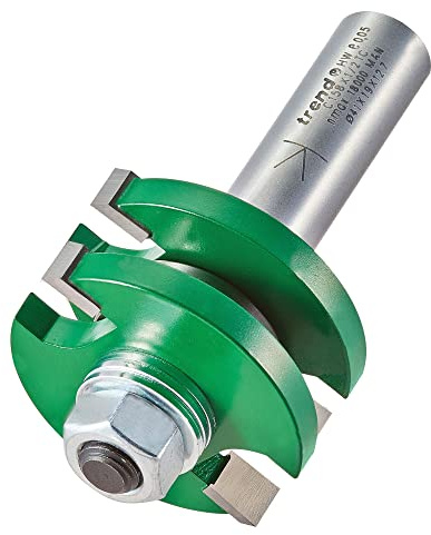 Trend CraftPro Tongue and Groove Router Cutter Bit, 1/2 Inch Shank, 3.2mm Cut Length and 9.5mm Cut Diameter, Tungsten Carbide Tipped, C158X1/2TC | Creates Precise Tongue And Groove Joints With A 9.5mm Cut Diameter And Tungsten Carbide Tipped Edges, C158X1/2TC