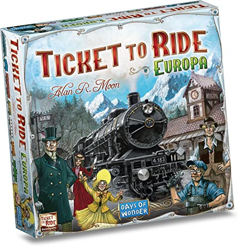 Asmodee - Ticket to Ride Europa, Gioco da Tavolo Avventura Ferroviaria, Divertimento per Famiglie e Giocatori Esperti, Costruisci Reti Ferroviarie - 2-5 Giocatori, 8+ Anni, Edizione in Inglese