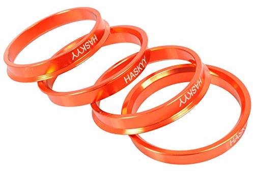 HASKYY 4X Eloxierte Aluminium Zentrierringe 63.4-57.1 aus Alu // Aluminium für viele Autohersteller.. in diversen Größen farblich zur Auswahl- ORANGE