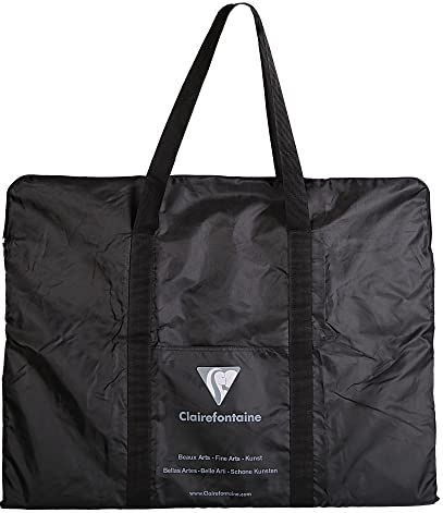 Clairefontaine 90171C Transporttasche von Zeichenmappen (55 x 44 cm, ideal zum Transport Ihrer Kunstwerke, Polyamid) schwarz