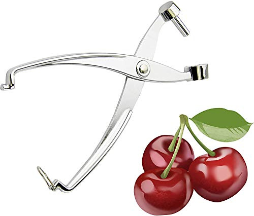 Yillsen Cherry Pitter Remover, Heavy Duty Zinc Alloy Cherry Stoner - Silver