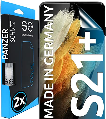 2x se® 3D SCHUTZFOLIE Transparent für Samsung Galaxy S21 Plus,Selbstheilend, 100% Fingerabdruck & FaceID kompatibel, einfache blasenfreie Installation, Ultra-Klar, Stoß-Kratzfest, aus Deutschland