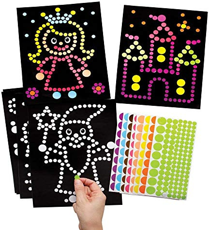 Baker Ross FE519 Märchen-Punktaufkleberkunst, keine Unordnung, für Kinder zum Dekorieren und Präsentieren für Kunst- und Bastelprojekte, Packung mit 8 Stück