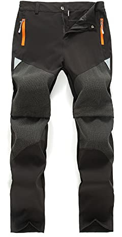 Daysskk Arbeitshose Kinder Jungen Wasserdicht Softshellhose Sommer Wanderhose Zip Off Outdoorhose Atmungsaktiv Trekkinghose Kurz Freizeithose Schnelltrocknend Schwarz 170