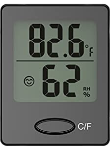 Digitales Thermo-Hygrometer, 3 Farben Hygrometer Innen zu Wählen, mit Komfortanzeige zur Raumklimakontrolle Schwarz/Weiß/Orange