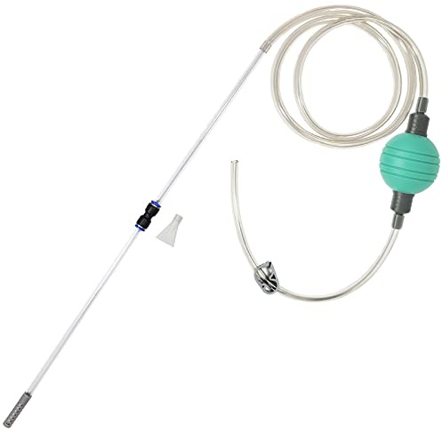 Limpiador de peceras de 5 galones y sifón cambiador de agua de acuario con un tubo de agua más delgado. Perfecto para limpiar peceras pequeñas, aspiradora de grava para kit de acuario (verde)
