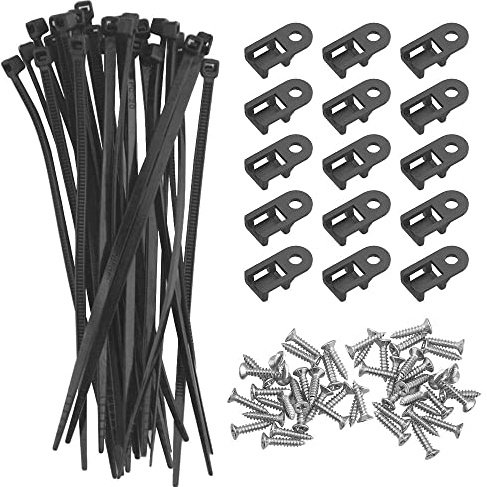BGTXINGI 100Pcs Saddle-Type Cable Tie Mount Bases Cable Clip Organizer Cord Holders and 100Pca Cable Zip Ties with 100PCS Deep Thread Pan Head Screws Cable Wire Management for Office and Home(Size 3)