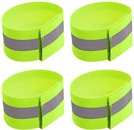 LIUJZZJ 4 Stücke Reflektorbänder mit Klettverschluss Reflektoren Radfahren, Joggen, geeignete Reflektoren Reflektorband, Reflektierendes Armband Reflektor Sicherheit