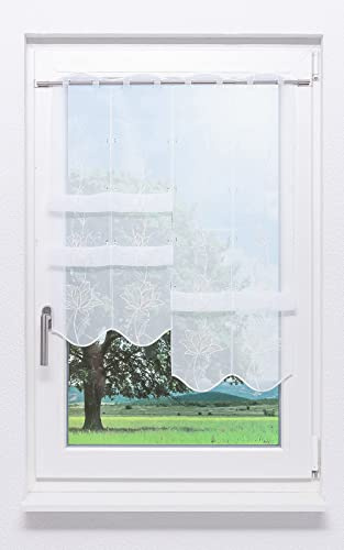 Plauener Spitze Panneaux Kelchblüten (BxH) 80x95cm in beige