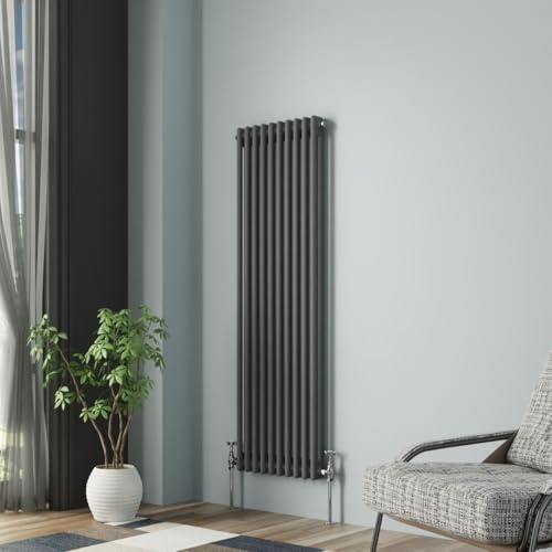 NRG Column Radiator Anthracite 1500x470mm Double Traditional Cast Iron Style Heater Interior Designer Vertical Bathroom Radiators