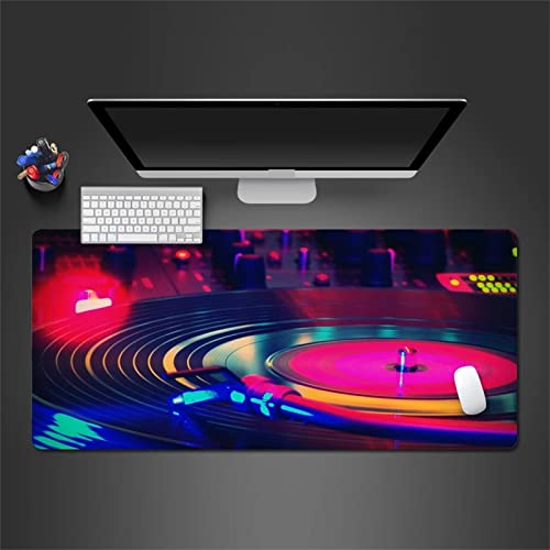 Großes Gaming-Mauspad 800x300x2mm Farbige Musik mit genähten Rändern,Erweitertes Mauspad,Langlebiger Rutschfester Naturkautschukboden,Waschbares Tastaturpad,Schreibtischunterlage für Gamer Büro