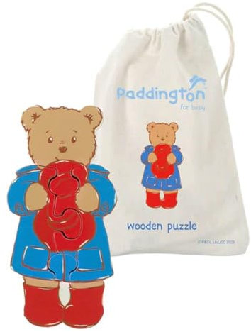 Paddington Bear Toy Mini Wooden Puzzle - My First Puzzles, Jigsaw Puzzle Games, Educational Toys For 1 Year Old + Toddler, Montessori Toys -Official Licensed Paddington Bear Gifts by Orange Tree Toys
