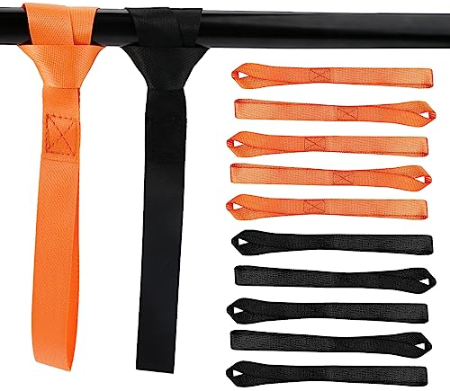 10 Pezzi Cinghie di Fissaggio,2,5cm × 30cm Nylon Cinghie di Cinghie Soft Loop,Cinghie di Fissaggio Piccole per Rimorchi,Nero e Arancione Fascia Fissaggio,per Moto,Auto,Rimorchio,Bagaglio,Carico