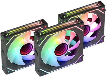 Mars Gaming MF-LINKFINITYKIT Schwarz, Kit 3x 120mm PWM Modularlüfter, LINKFINITY Verbindungssystem, Infinity Mirror ARGB 360° Beleuchtung und ARGB Controller, Ultra-quiet 12dB