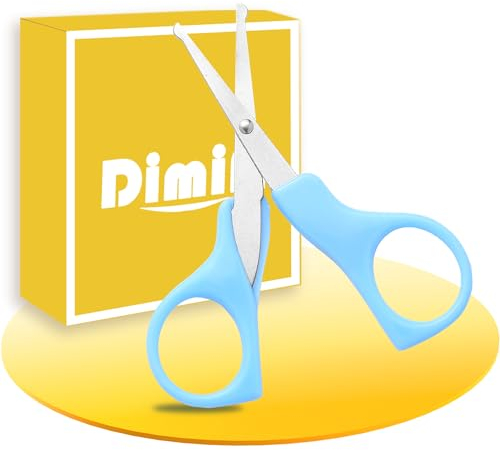 Dimiff Forbicine per Unghie per Bambini e Lima, con Coperchio Protettivo, Blu Forbici per Manicure per Bambini, Punte Arrotondate, per Tagliare le Unghie dei Bebè Forbicine
