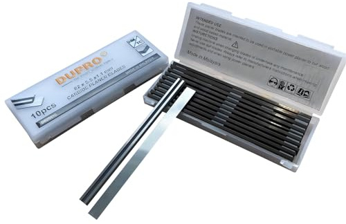 DuPro Premium Carbide 3-1/4 Inch Planer Blades for Electric Hand Portable Wood Planer, Woodworking Replacement Handheld Planner Knives, Tungsten TCT 82mm(10 Pack)