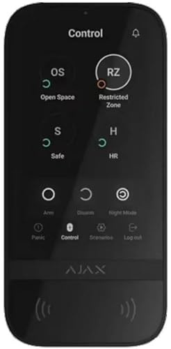 Generic Ajax Keypad Touchscreeen Jeweller Wireless Wireless Touch-Screen zur Steuerung eines Ajax-Systems Schwarz 58454.148.BL1