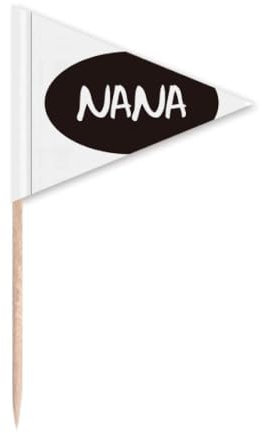 Cupcake-Topper mit Aufschrift Grandma Letters Present Pattern Best Wishes, Zahnstocher, Dreieck, Cupcake-Topper