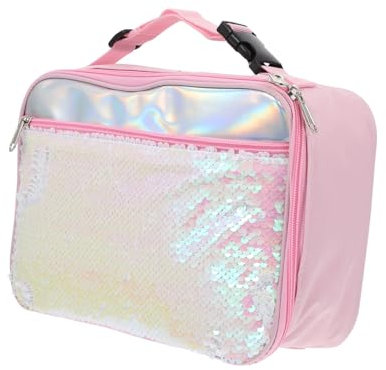 TOPBATHY Paquete De Almuerzo Brillantes Lentejuelas Bolsa De Almacenamiento Tipo Bento Portátil Para Guardar Loncheras Colegio y Excursiones