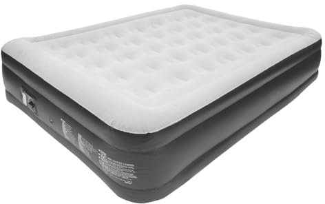 Benross 88039 Queen Size Airbed/Inflatable Air bed Mattress with Built-In Electric Pump/Comfortable Flocked Surface/Quick Inflation and Deflation/Carry Bag/Blow up Bed for Camping or Home