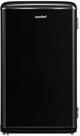 Comfee' RCD93BL2EURT(E) Refrigerador Bajo Encimera, 93L, Refrigerador Retro Independiente con Compartimento Enfriador, Termostatos Ajustables, Luz LED, Negro