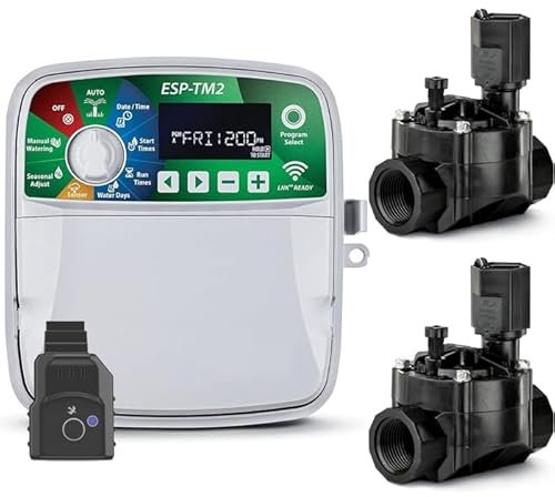 Suinga Programador de Riego por Zonas | Riego Automatico para Jardin | Temporizador de Riego Eléctrico | Uso con Electrovalvulas 24V (Programador Wifi 4 Zonas + 4 Electroválvulas)