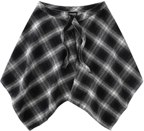 MZPOZB HüFtbedeckender Yoga-Rock Unisex-Karierter Lagen-Halbwickelrock, unregelmäßiger Faltenschürzenrock, Schnürung, A-Linie, Hüfttuch, Überrock, Hemdverlängerung(Color-19)