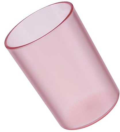 CLISPEED Transparenter Zahnputzbecher aus Kunststoff Verschleißfest und Porenfrei Wasserbecher fürs Badezimmer Multifunktionaler Trink und Gurgelbecher in Rosa
