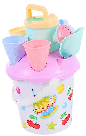 Kisangel Set 8 Pezzi Secchielli da Spiaggia Mini Giocattolo per Bambini, Colorati, Leggeri e Creativi per Giochi All'aperto e Sabbia Estiva