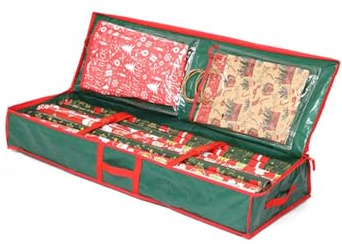 QIUPFGUT Geschenkpapier Aufbewahrung, Oxford Aufbewahrungstasche für Geschenkpapier Organizer, Aufbewahrung für Geschenkpapier Geschenkband Geschenkpapier Organizer (Grün)
