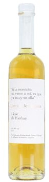 JUSTINA DE LIEBANA Licor de Hierbas Gourmet, Bebida Artesanal con Aguardiente de Orujo y Té del Puerto, 30% Vol., 50 cl, Sabor Herbáceo y Frutal con Notas de Té Verde y Camomila