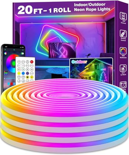 AILBTON 6m Led Neon Rope Lights, Steuerung mit App/Fernbedienung, Flexible Led Rope Lights, Mehrere Modi