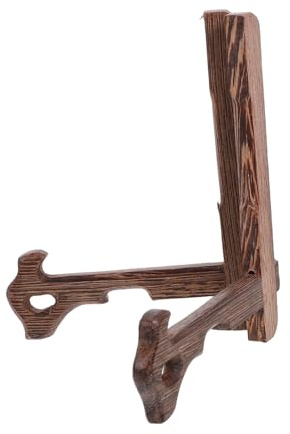 Hemobllo Wooden Decorative Plate Display Stand Tabletop Holder for Photo Frames Artwork and Dishes Wood Rack for Home Office Restaurant and Retail Showroom Use