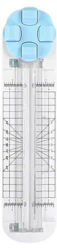 Vier-in-eins Papierschneider, Präzises Schneiden von Fotos, Papier und Etiketten, Kompakter A4 Papierschneider mit Linealfunktion, 35,5 x 8,3 cm, Ideal für Büro, Homeoffice und Bastelarbeiten