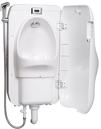 Orinatoio a Parete con Coperchio in Plastica, Scarico Intelligente, Orinatoi Commerciale, per Bagno, Cantiere Temporaneo, Scuola, Esterno
