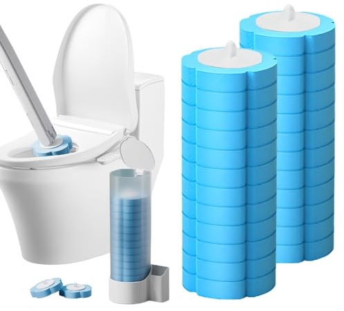 Einweg Toilettenbürste, Badezimmer Toilettenbürste Schwamm, Disposable Toilet Brush WC Bürste Reinigungsmittel für Badezimmerreinigung, Waschbecken, Badewanne (24, Blau)