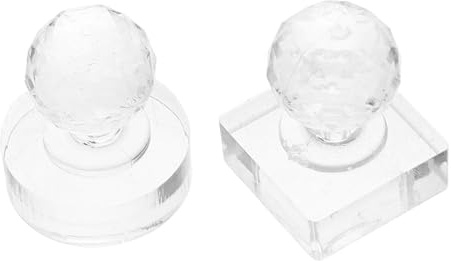 SOIMISS Set 2 Pezzi Timbro Pressa Ombretto e Fard Strumento Portatile in Plastico Forma Quadrata e Rotonda per Viaggi e Uso Fai da Te