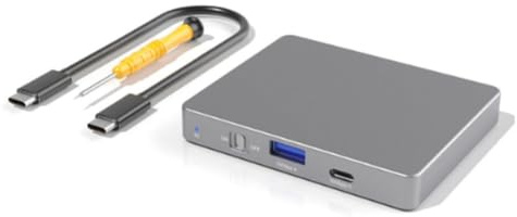 TsoLay Extern PCIe NVME Protocol Dual Bay M hårddiskhölje. 2 NVME SSD-högtalare, 10 Gbps, USB C 3.2, Gen2 2280/60/42/30