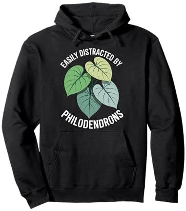 Easily Distracted By Philodendrons Houseplant Pullover Hoodie