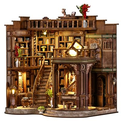 CRESYMME Book Nook Kit, DIY Miniatur Haus Puppenhaus Bausatz Bücherregal Deko für Jugendliche und Erwachsene（Die Unendliche Galerie）