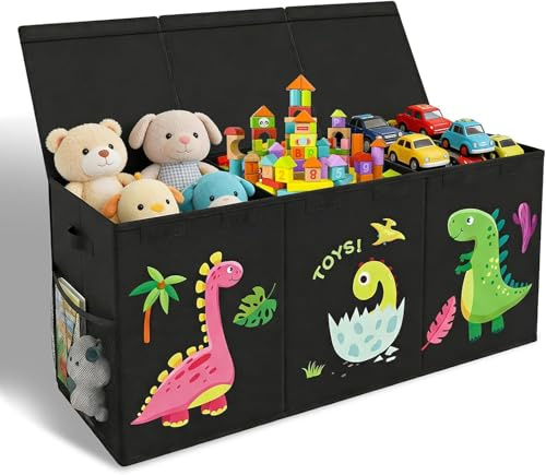 Caja de Almacenaje Juguetes,150l Baul Juguetes Infantil Plegable,Organizador de Juguetes ,Caja de Almacenamiento con Tapa y Asa para Niños Niñas, Dormitorio, Sala de Juegos, Guardería,98x34x40cm